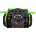 Čtyřkolka ATV dětská baterie černo-zelená EVA kola MP3 rádio LED pomalý start