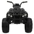 Čtyřkolka ATV dětská baterie černá + kola EVA + rádio MP3 + LED + pomalý start