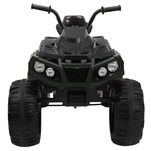 Čtyřkolka ATV dětská baterie černá + kola EVA + rádio MP3 + LED + pomalý start