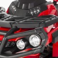 Quad ATV dobíjecí dětská červená EVA kola MP3 rádio LED pomalý start