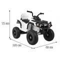 Quad ATV Air dobíjecí dětská bílá kola nafouknutá MP3 rádio pomalý start