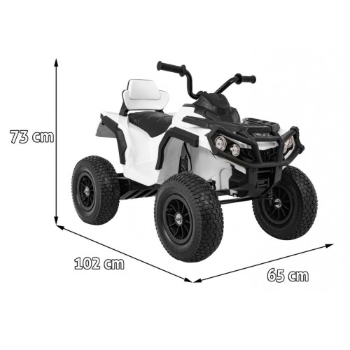 Quad ATV Air dobíjecí dětská bílá kola nafouknutá MP3 rádio pomalý start