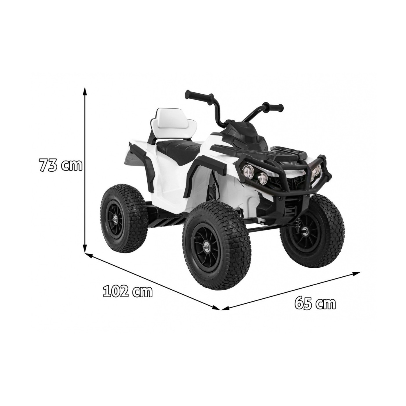 Quad ATV Air dobíjecí dětská bílá kola nafouknutá MP3 rádio pomalý start
