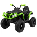 Quad ATV Air dobíjecí dětská černo-zelená kola nafouknutá MP3 rádio pomalý start