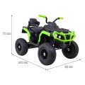 Quad ATV Air dobíjecí dětská černo-zelená kola nafouknutá MP3 rádio pomalý start