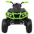 Quad ATV Air dobíjecí dětská černo-zelená kola nafouknutá MP3 rádio pomalý start