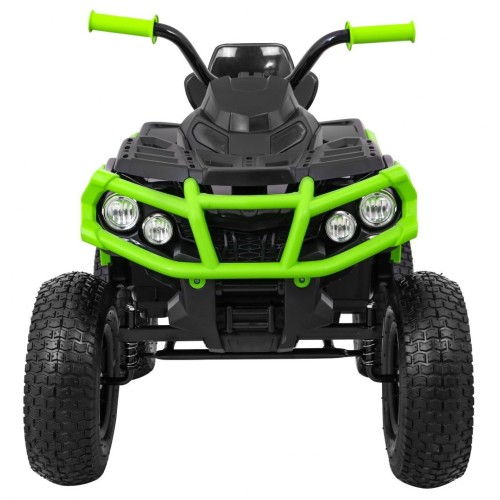 Quad ATV Air dobíjecí dětská černo-zelená kola nafouknutá MP3 rádio pomalý start