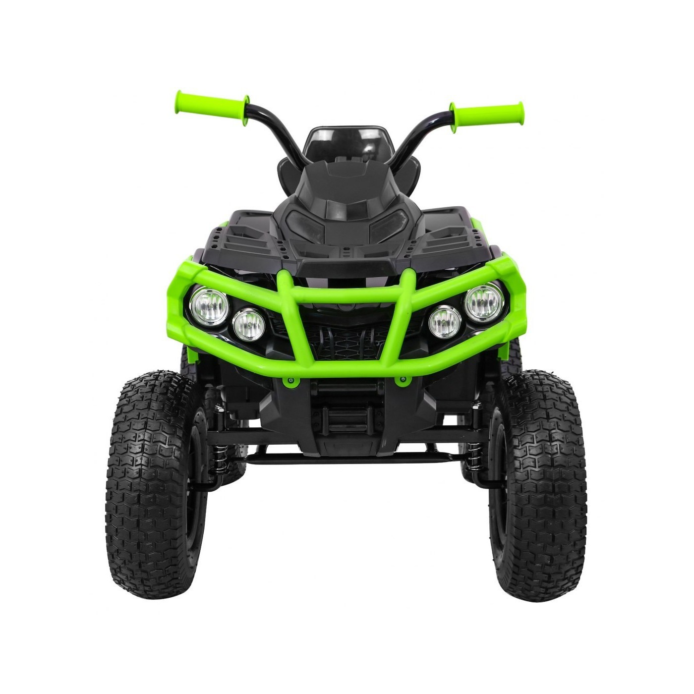 Quad ATV Air dobíjecí dětská černo-zelená kola nafouknutá MP3 rádio pomalý start