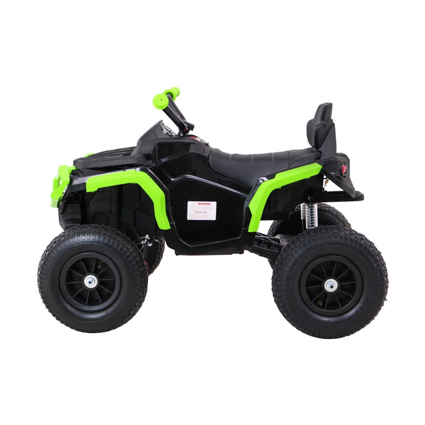 Quad ATV Air dobíjecí dětská černo-zelená kola nafouknutá MP3 rádio pomalý start