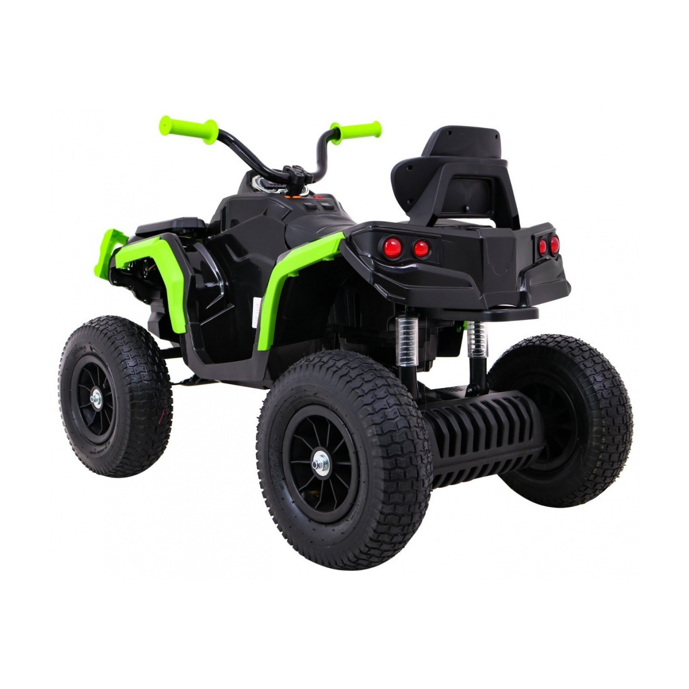 Quad ATV Air dobíjecí dětská černo-zelená kola nafouknutá MP3 rádio pomalý start