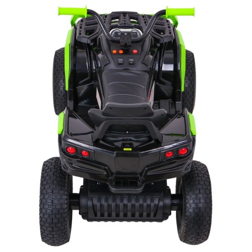 Quad ATV Air dobíjecí dětská černo-zelená kola nafouknutá MP3 rádio pomalý start