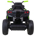 Quad ATV Air dobíjecí dětská černo-zelená kola nafouknutá MP3 rádio pomalý start