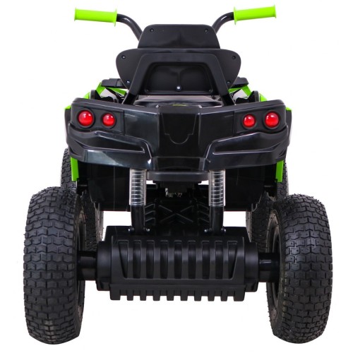 Quad ATV Air dobíjecí dětská černo-zelená kola nafouknutá MP3 rádio pomalý start