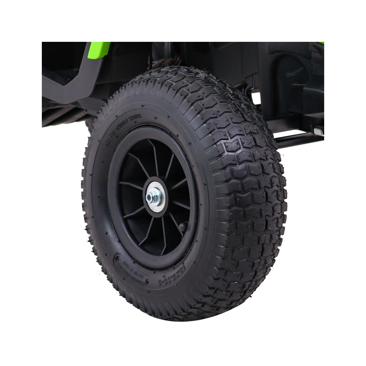 Quad ATV Air dobíjecí dětská černo-zelená kola nafouknutá MP3 rádio pomalý start