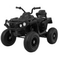 Čtyřkolka ATV Air Baterie Powečervená Kids černá + kola nafouknutá + MP3 rádio + pomalý start