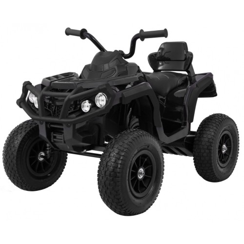 Čtyřkolka ATV Air Baterie Powečervená Kids černá + kola nafouknutá + MP3 rádio + pomalý start