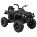 Čtyřkolka ATV Air Baterie Powečervená Kids černá + kola nafouknutá + MP3 rádio + pomalý start