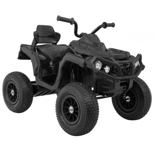 Čtyřkolka ATV Air Baterie Powečervená Kids černá + kola nafouknutá + MP3 rádio + pomalý start