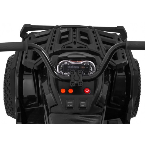 Čtyřkolka ATV Air Baterie Powečervená Kids černá + kola nafouknutá + MP3 rádio + pomalý start