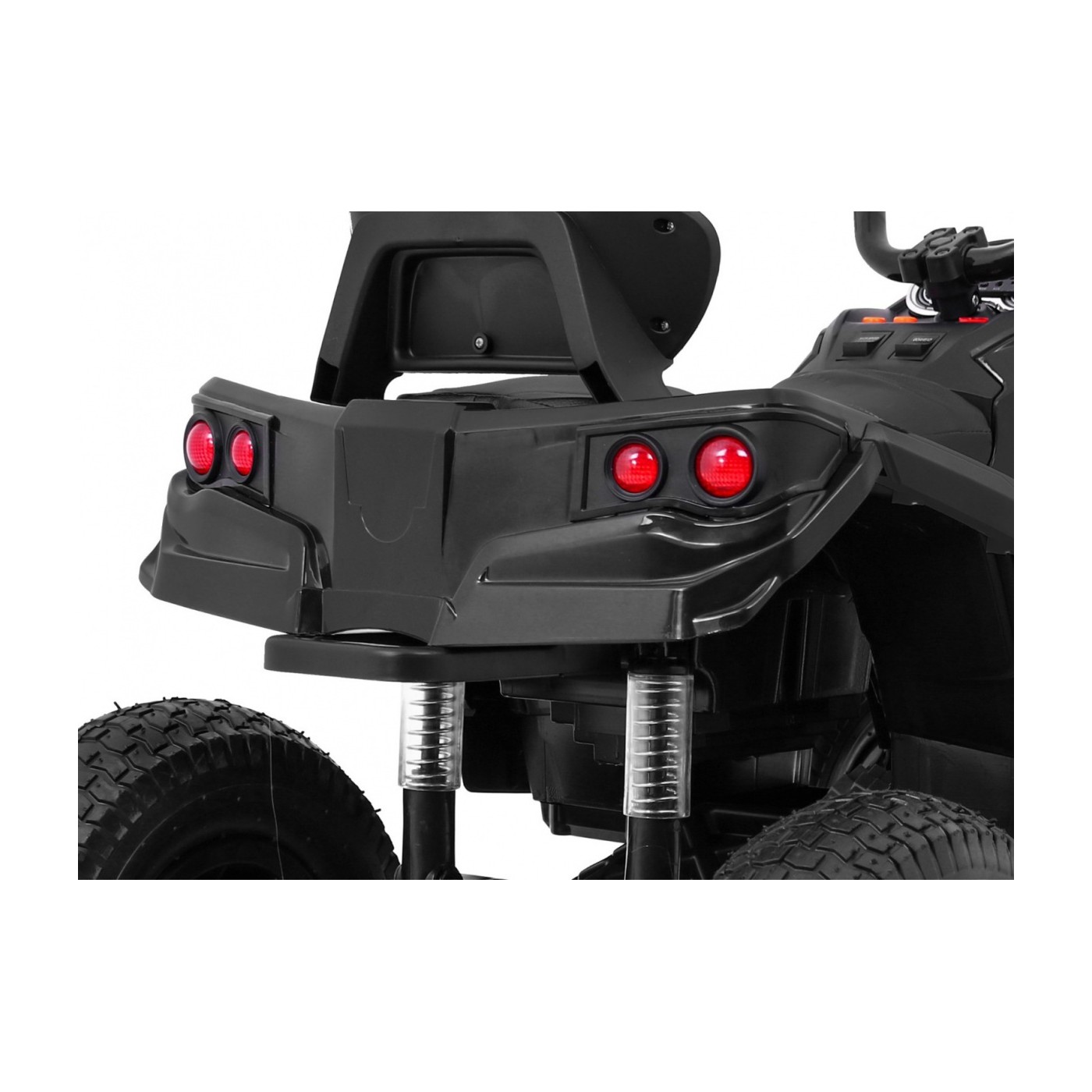 Čtyřkolka ATV Air Baterie Powečervená Kids černá + kola nafouknutá + MP3 rádio + pomalý start