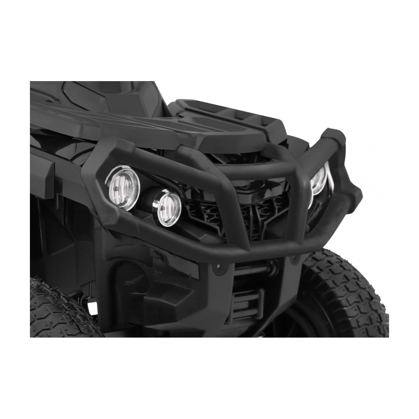 Čtyřkolka ATV Air Baterie Powečervená Kids černá + kola nafouknutá + MP3 rádio + pomalý start