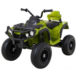 Čtyřkolka ATV Air dobíjecí dětská zelená kola nafouknutá MP3 rádio pomalý start