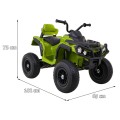 Čtyřkolka ATV Air dobíjecí dětská zelená kola nafouknutá MP3 rádio pomalý start