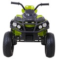 Čtyřkolka ATV Air dobíjecí dětská zelená kola nafouknutá MP3 rádio pomalý start