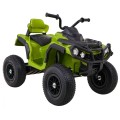 Čtyřkolka ATV Air dobíjecí dětská zelená kola nafouknutá MP3 rádio pomalý start