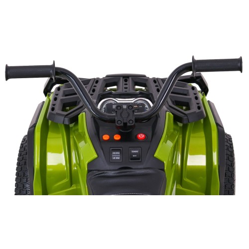 Čtyřkolka ATV Air dobíjecí dětská zelená kola nafouknutá MP3 rádio pomalý start