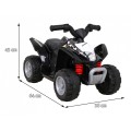 Quad Honda 250X TRX dobíjecí černá + houkačka + LED + eko kůže