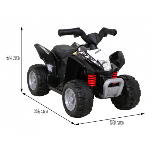 Quad Honda 250X TRX dobíjecí černá + houkačka + LED + eko kůže