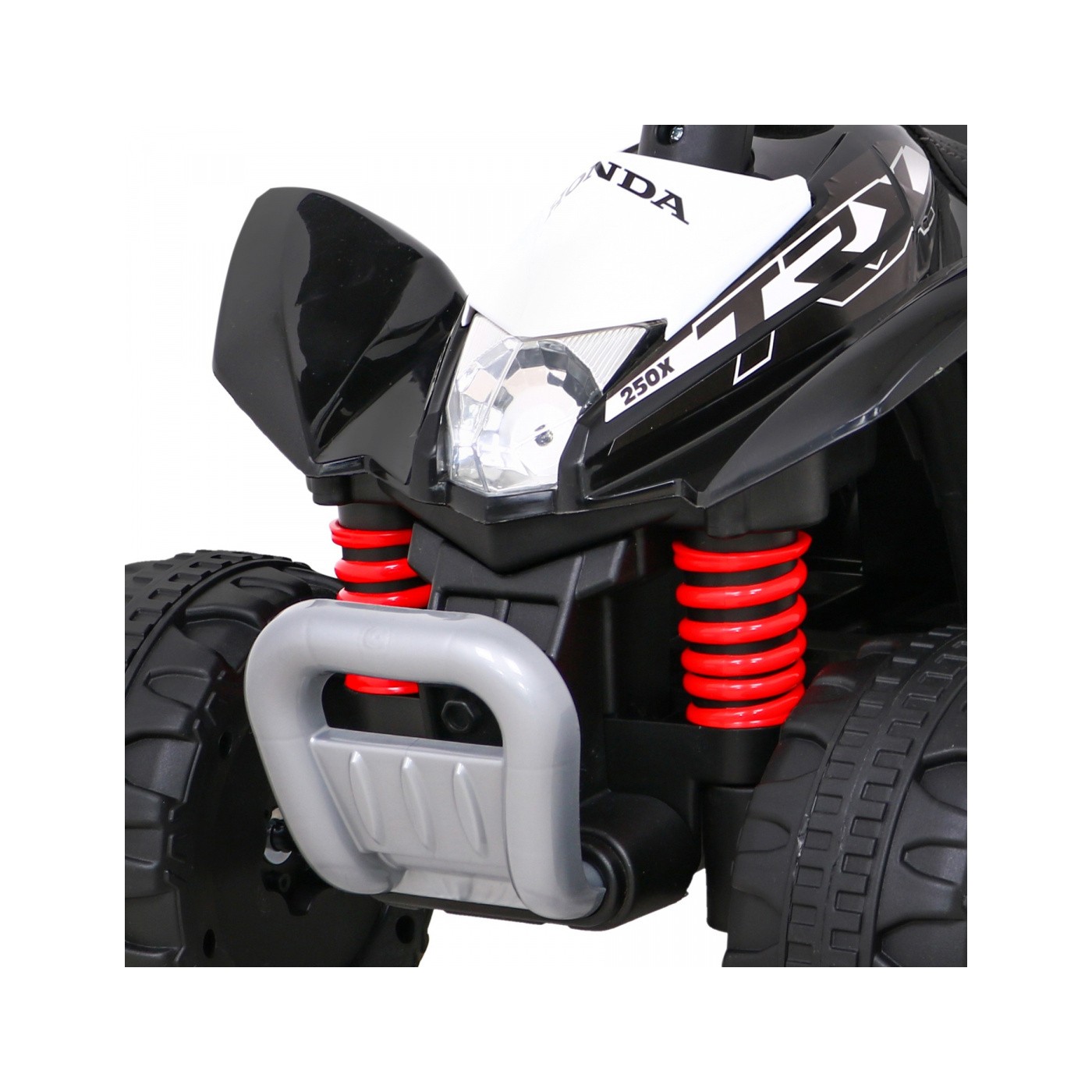 Quad Honda 250X TRX dobíjecí černá + houkačka + LED + eko kůže