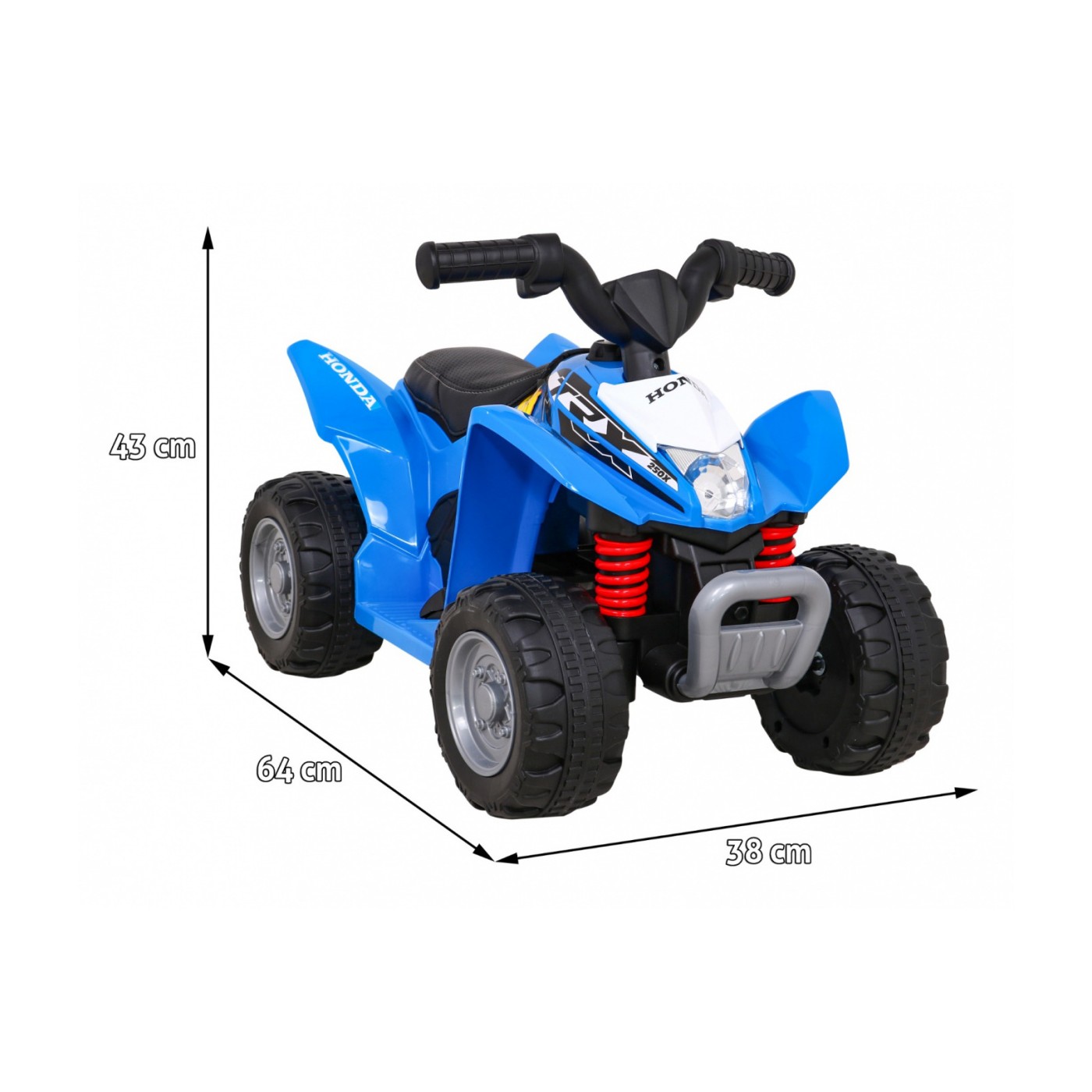 Quad Honda 250X TRX dobíjecí modrá + houkačka + LED + eko kůže