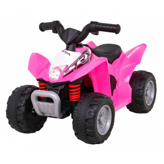 Quad Honda 250X TRX dobíjecí růžová + houkačka + LED + eko kůže