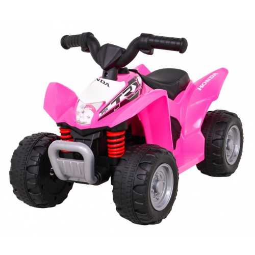 Quad Honda 250X TRX dobíjecí růžová + houkačka + LED + eko kůže