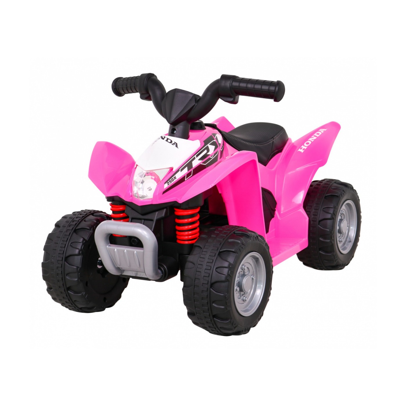 Quad Honda 250X TRX dobíjecí růžová + houkačka + LED + eko kůže