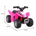 Quad Honda 250X TRX dobíjecí růžová + houkačka + LED + eko kůže