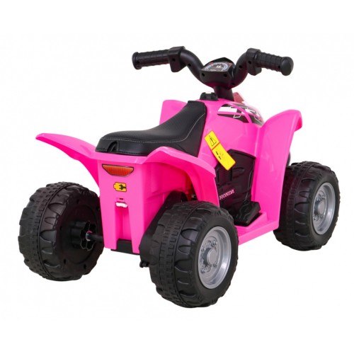 Quad Honda 250X TRX dobíjecí růžová + houkačka + LED + eko kůže