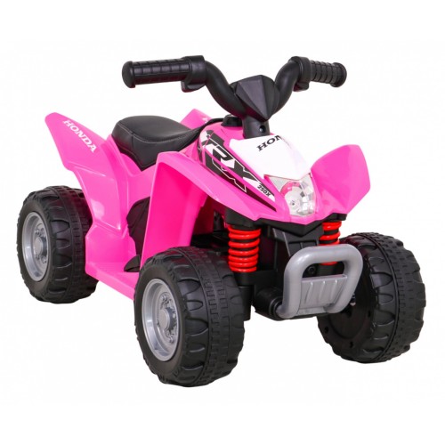 Quad Honda 250X TRX dobíjecí růžová + houkačka + LED + eko kůže
