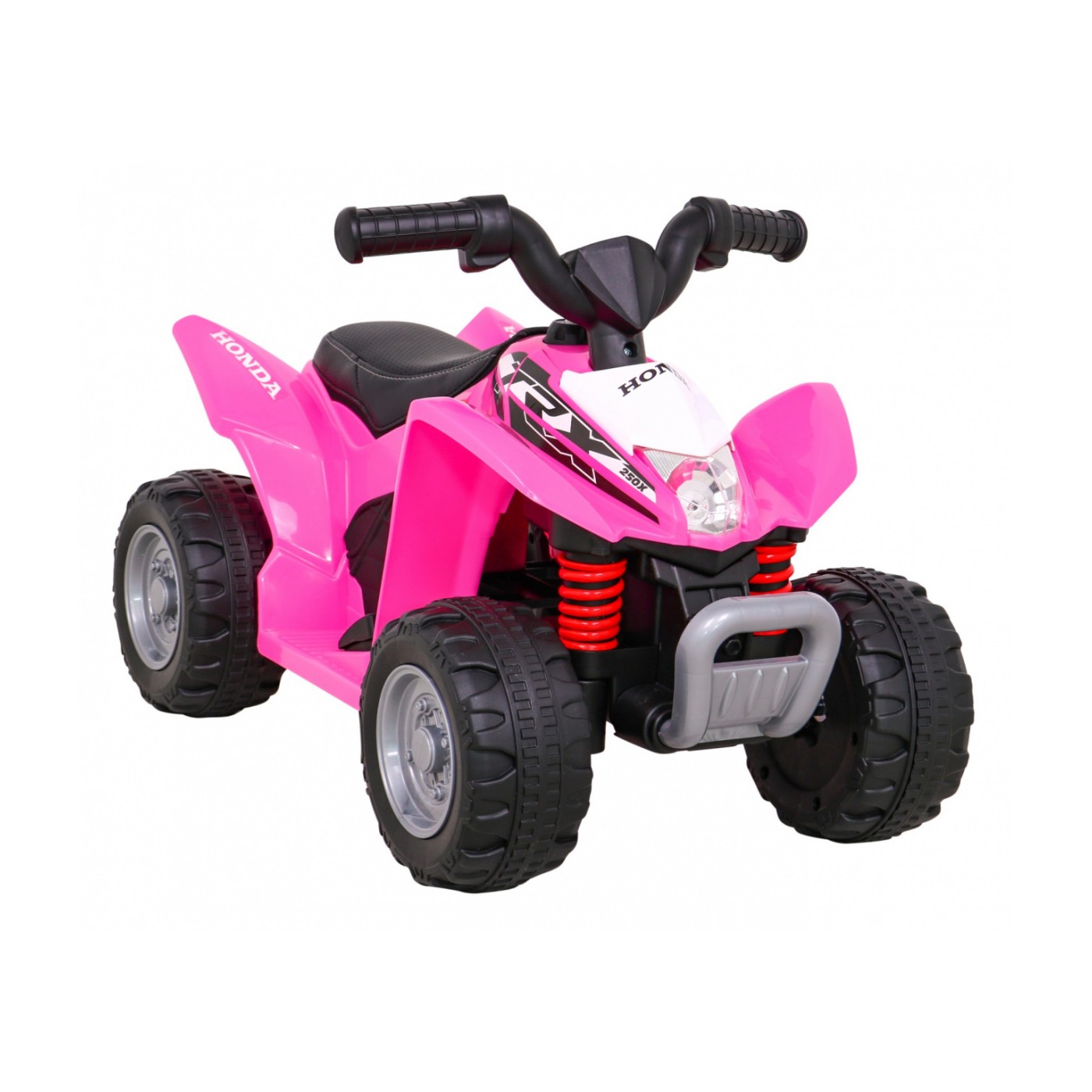 Quad Honda 250X TRX dobíjecí růžová + houkačka + LED + eko kůže