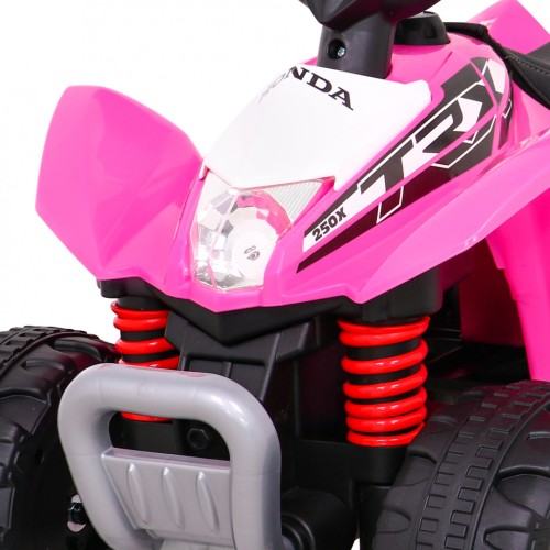 Quad Honda 250X TRX dobíjecí růžová + houkačka + LED + eko kůže