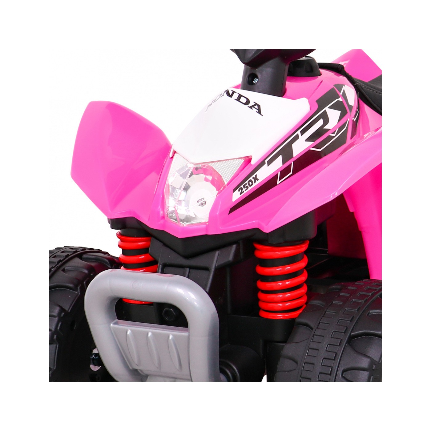 Quad Honda 250X TRX dobíjecí růžová + houkačka + LED + eko kůže