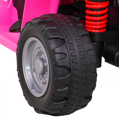 Quad Honda 250X TRX dobíjecí růžová + houkačka + LED + eko kůže