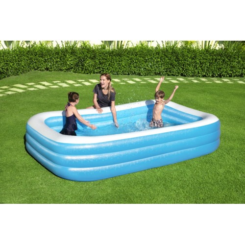 Dětský zahradní bazén 6+ nafukovací 3 kroužky 305x183x56cm BESTWAY + opravná lišta
