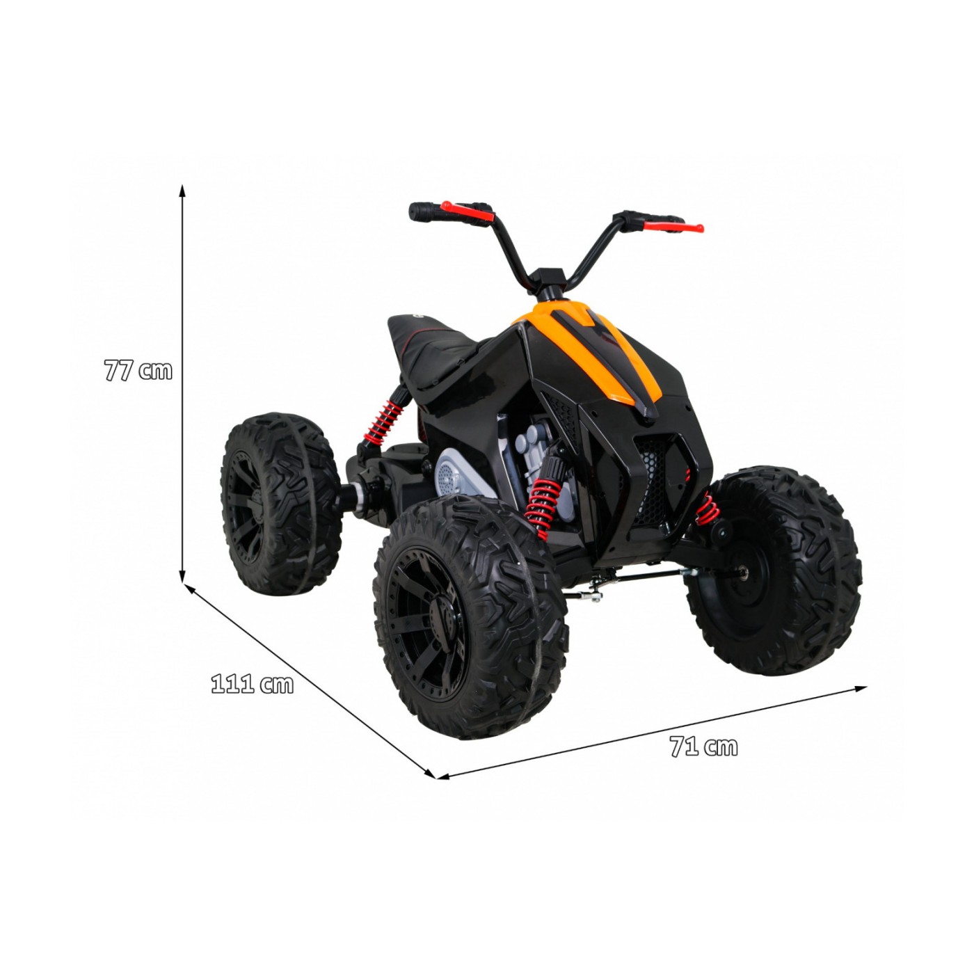 Quad Lucky Seven dobíjecí černá EVA kola pomalý start LED MP3 USB