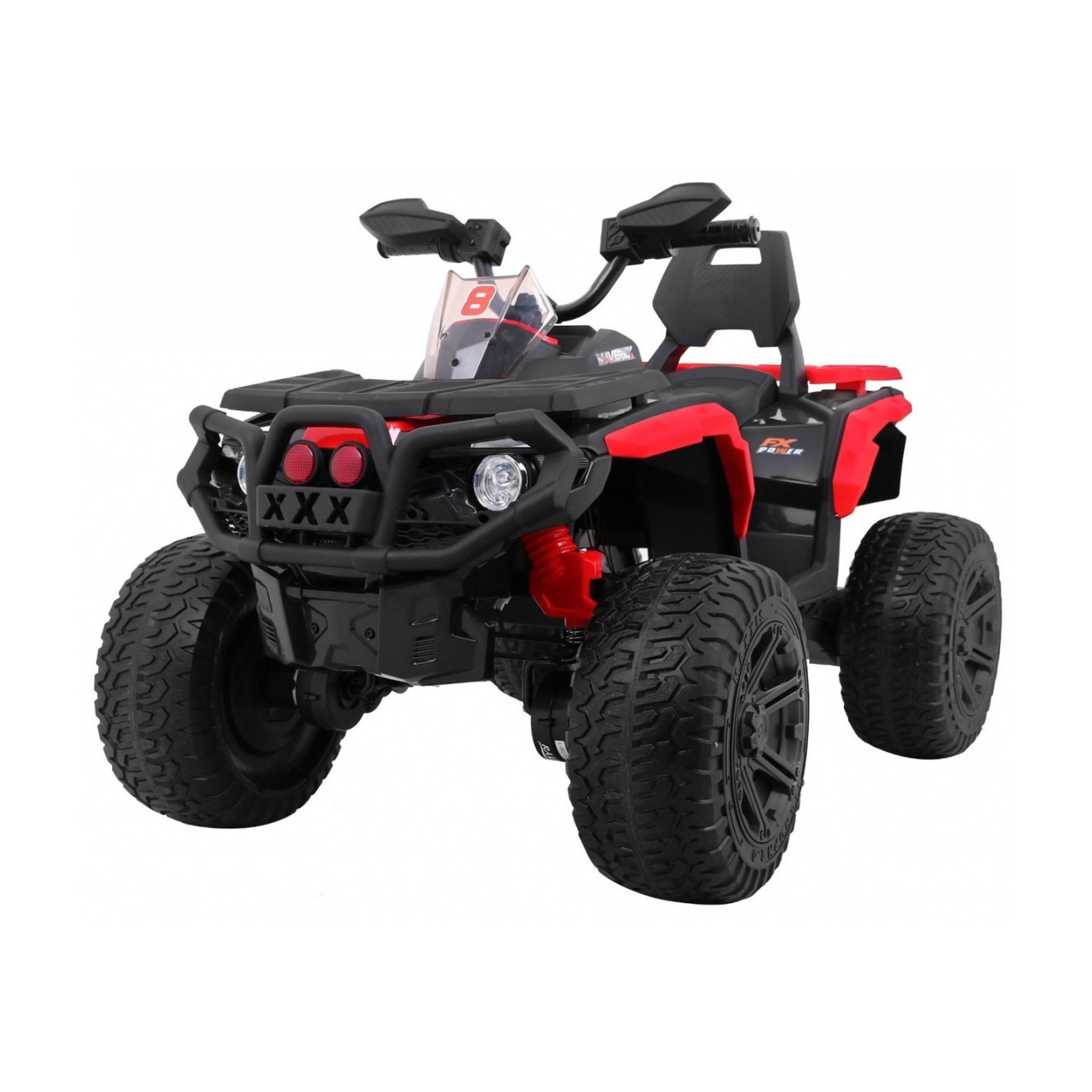 Quad Maverick 4x4 Elektrické dětské vozidlo Červená EVA kola Audio Panel LED