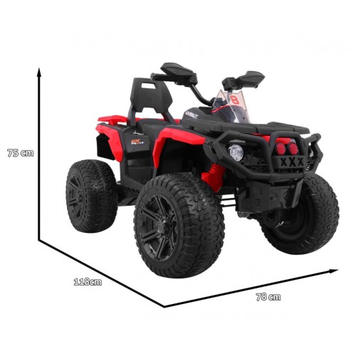 Quad Maverick 4x4 Elektrické dětské vozidlo Červená EVA kola Audio Panel LED