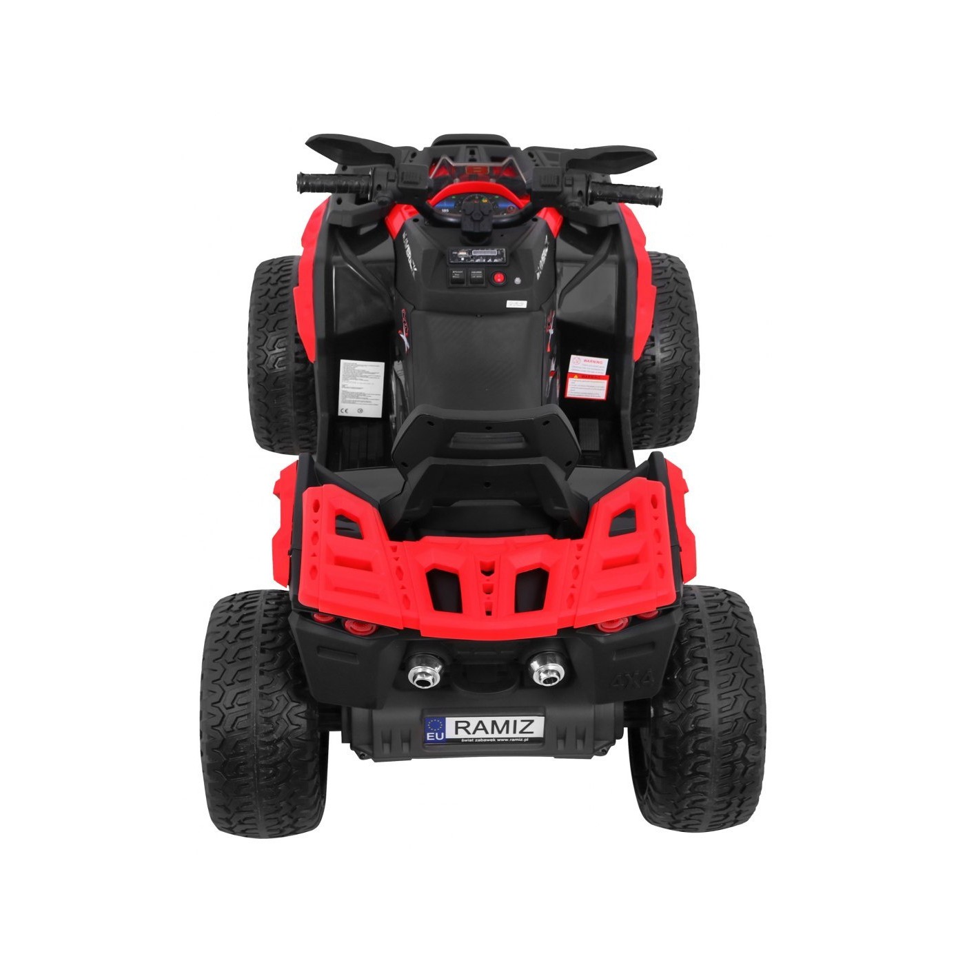 Quad Maverick 4x4 Elektrické dětské vozidlo Červená EVA kola Audio Panel LED