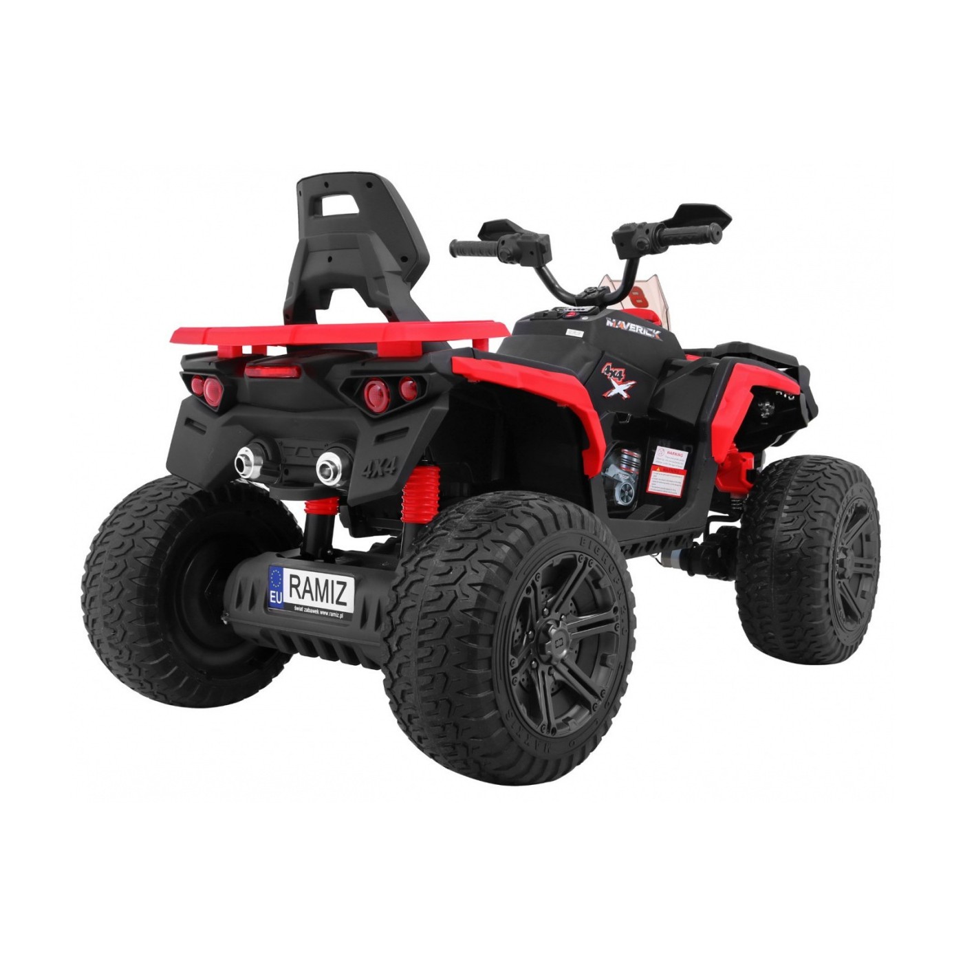 Quad Maverick 4x4 Elektrické dětské vozidlo Červená EVA kola Audio Panel LED
